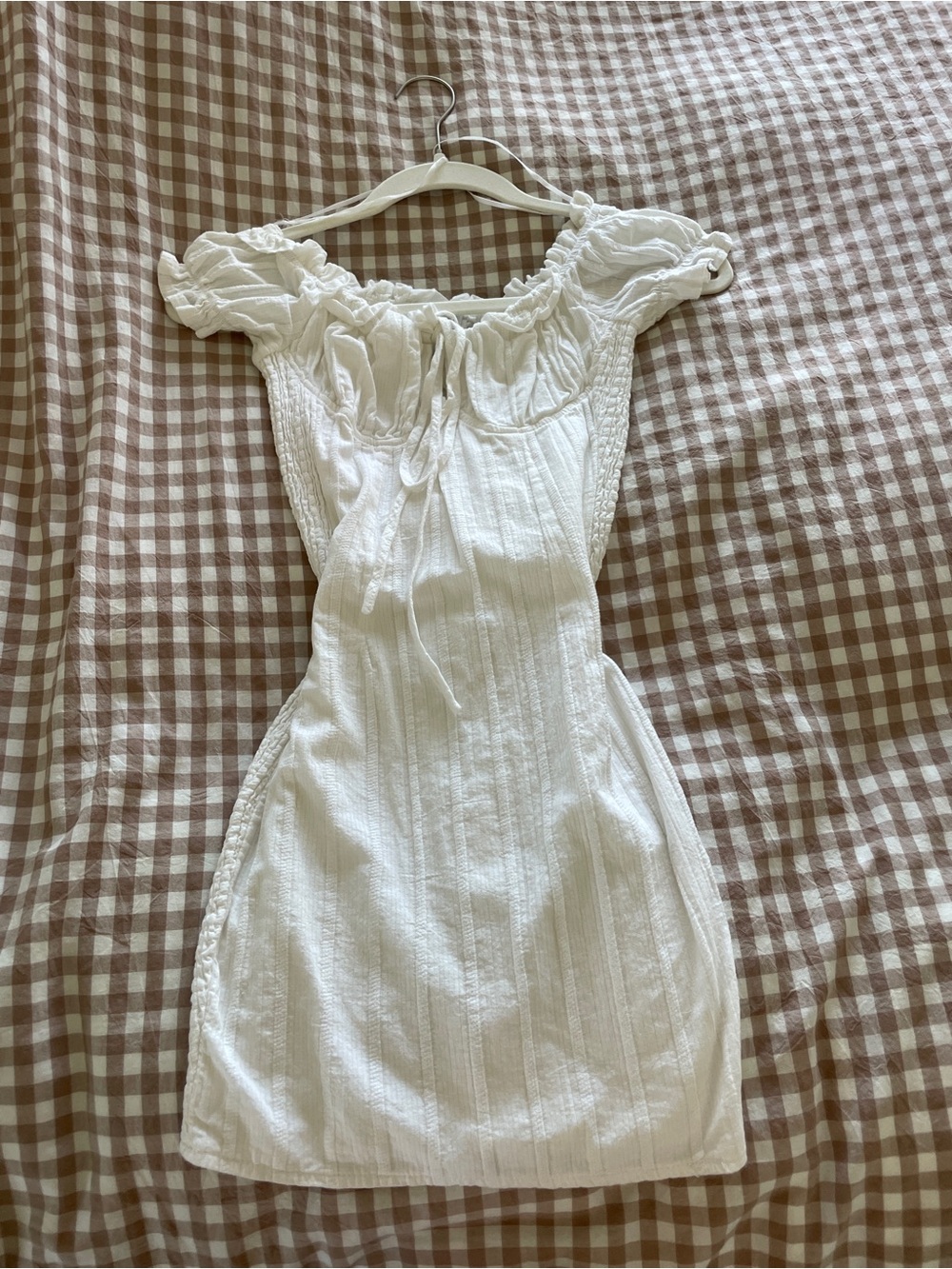 Princess Polly White Ribbed Mini Dress